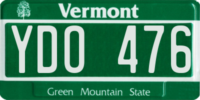 VT license plate YDO476