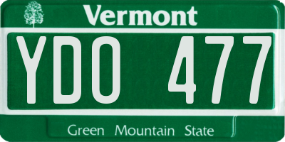 VT license plate YDO477