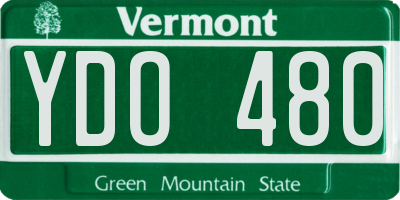VT license plate YDO480