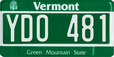 VT license plate YDO481