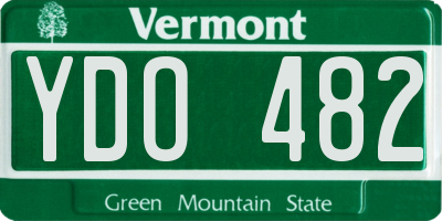 VT license plate YDO482