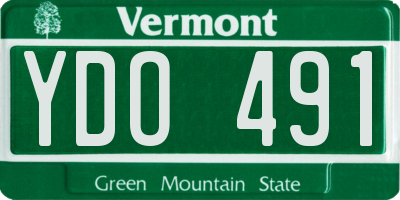 VT license plate YDO491