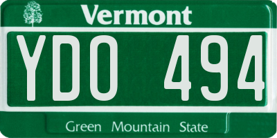 VT license plate YDO494