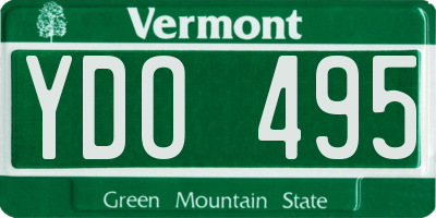 VT license plate YDO495