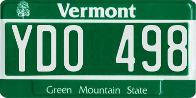 VT license plate YDO498