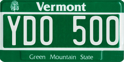 VT license plate YDO500