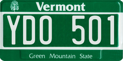 VT license plate YDO501
