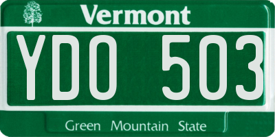 VT license plate YDO503