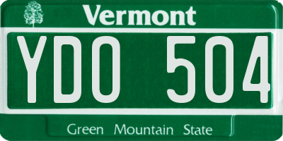 VT license plate YDO504