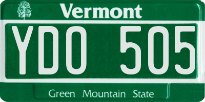 VT license plate YDO505