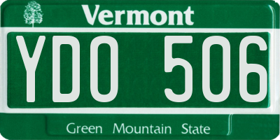 VT license plate YDO506