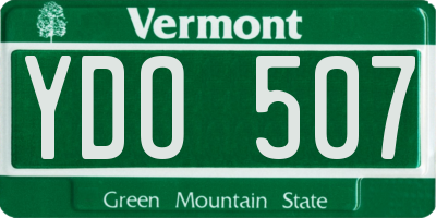VT license plate YDO507