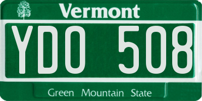 VT license plate YDO508