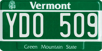 VT license plate YDO509