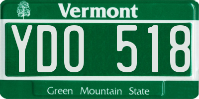 VT license plate YDO518