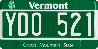 VT license plate YDO521