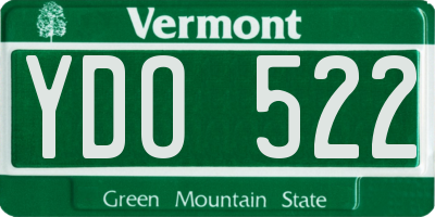 VT license plate YDO522