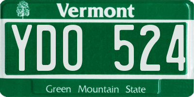 VT license plate YDO524