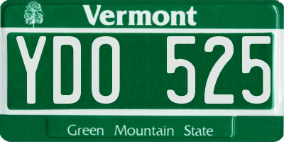 VT license plate YDO525
