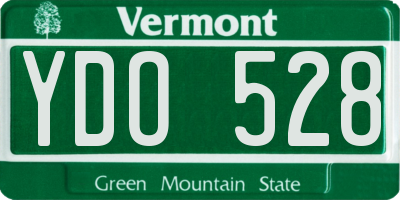 VT license plate YDO528