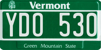 VT license plate YDO530