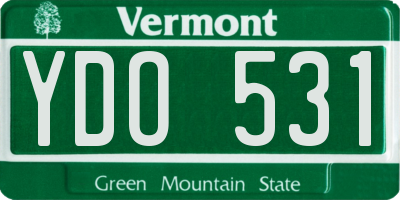 VT license plate YDO531