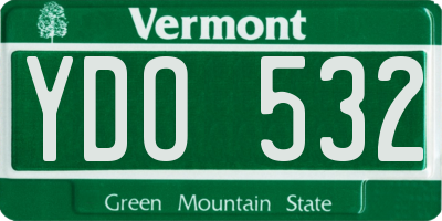 VT license plate YDO532