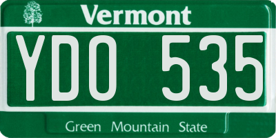 VT license plate YDO535