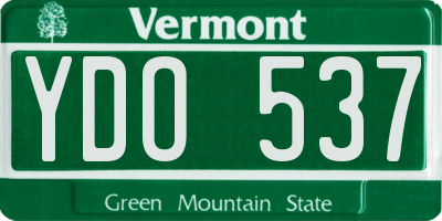 VT license plate YDO537