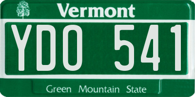 VT license plate YDO541