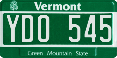VT license plate YDO545