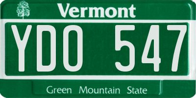VT license plate YDO547