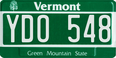 VT license plate YDO548