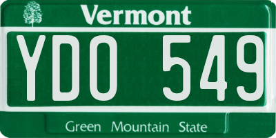 VT license plate YDO549