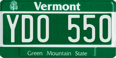 VT license plate YDO550