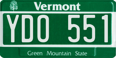 VT license plate YDO551
