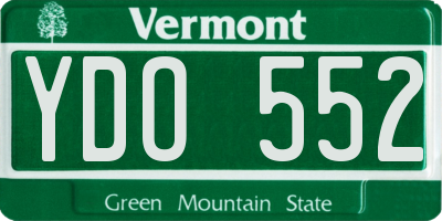 VT license plate YDO552