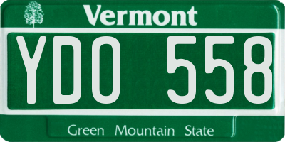 VT license plate YDO558