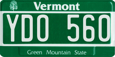 VT license plate YDO560