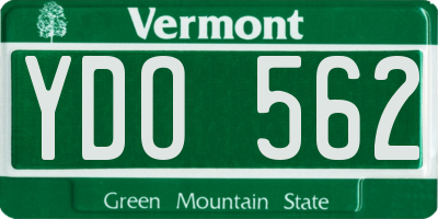 VT license plate YDO562