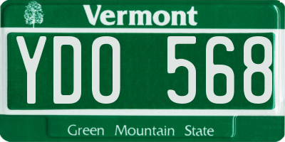VT license plate YDO568