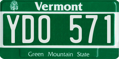 VT license plate YDO571