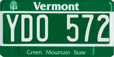 VT license plate YDO572