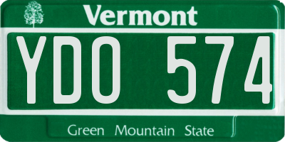 VT license plate YDO574