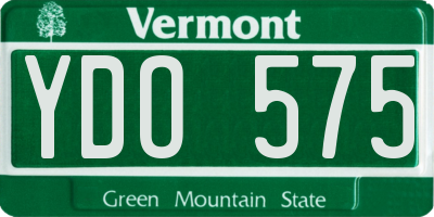 VT license plate YDO575