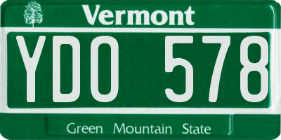 VT license plate YDO578