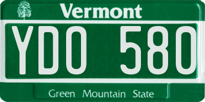 VT license plate YDO580