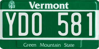 VT license plate YDO581