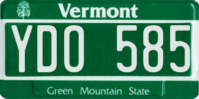 VT license plate YDO585