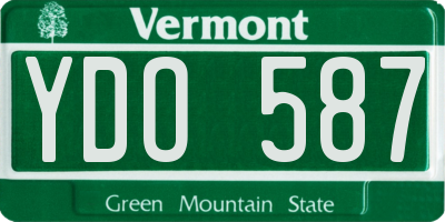VT license plate YDO587